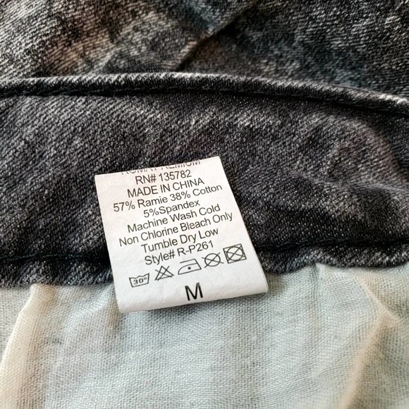 ROMA STUDIO | GINGHAM CHECKERED PATCHWORK BLACK WASHED DENIM JEANS SIZE MEDIUM - Picture 10 of 15